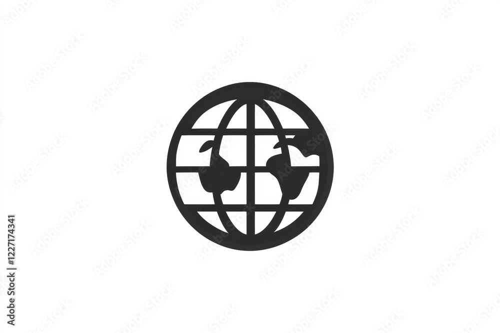 Poster creative representation of global connectivity with a stylized world map and apple icons symbolizing