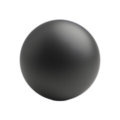 black matt plastic ball on transparent background
