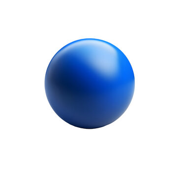blue mat plastic ball on transparent background