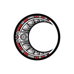 Design a captivating logo inspired by the Aztec moon goddess Coyolxauhqui, incorporating celestial elements and symbolic imagery.