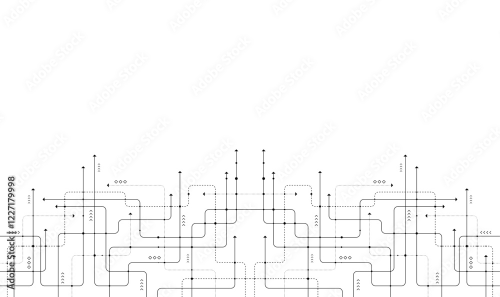 Wall mural digital technology background. concept with technology line. circuit board background technology