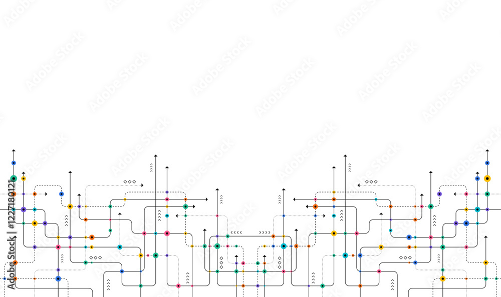 Wall mural digital technology background. concept with technology line. circuit board background technology