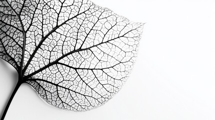 Obraz premium Skeleton leaf, veins, white background, studio shot, nature design