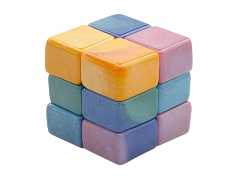 Isolated Colorful Glass Cube