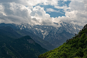 Landscape at the area of Mt Olympus, the highest mountain of Greece in Spring