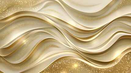 Obraz premium Elegant golden waves with a shimmering texture, perfect for backgrounds or design elements.