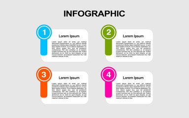 colorful 4 steps infographic template for business and presentations.