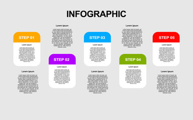 colorful 5 steps infographic template for business and presentations.