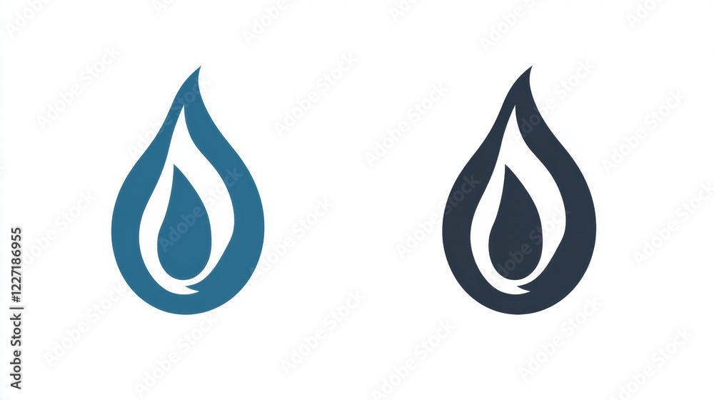 Poster Flame icon representation in two contrasting colors showcasing design versatility for creative use. Generative AI