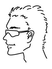 男性アスリートの横顔イラスト