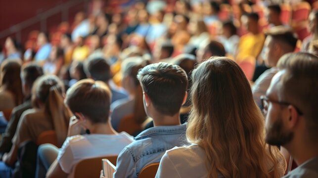 A diverse audience engaged and focused at an event, emphasizing the importance of social gatherings and communal experiences.