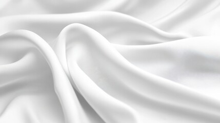 Obraz premium White silk fabric drapes softly, studio background, textile texture