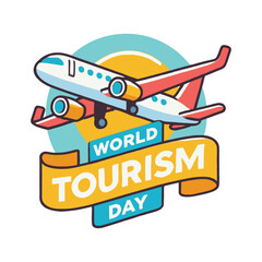 World Tourism Day Airplane Illustration