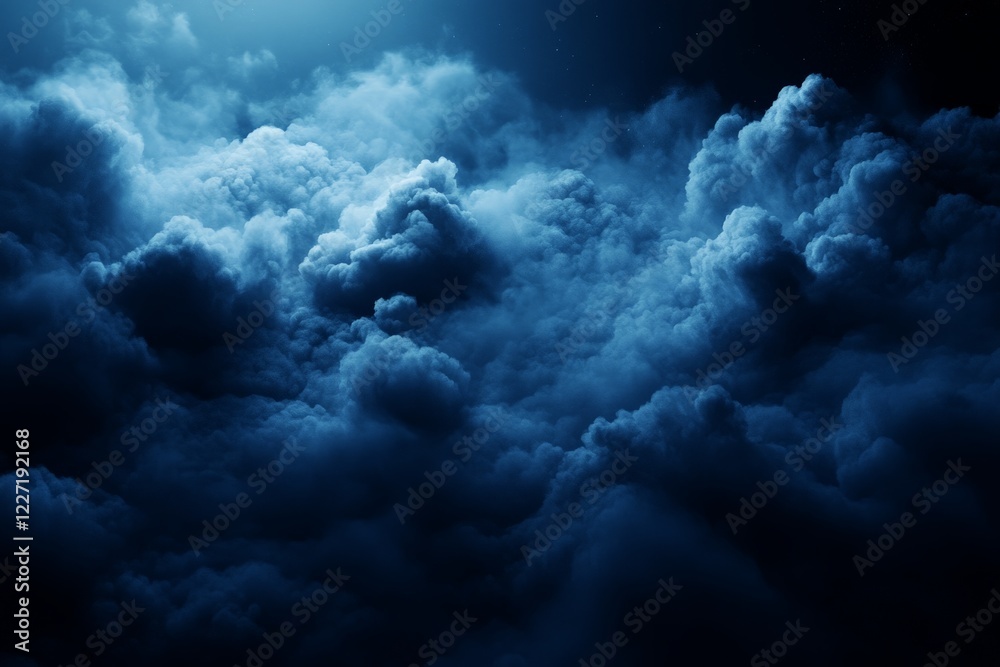 Poster dramatic clouds illuminated by moonlight create a mysterious and enchanting atmosphere in the night 