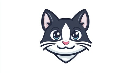cat  mascot logo in white background. Vector Big Cats Head Logo. Mascot Creative Design.
