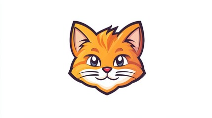 Fototapeta premium cat mascot logo in white background. Vector Big Cats Head Logo. Mascot Creative Design.