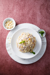 Russian Easter dessert with berries and almond