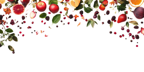Isolated Fruits Border
