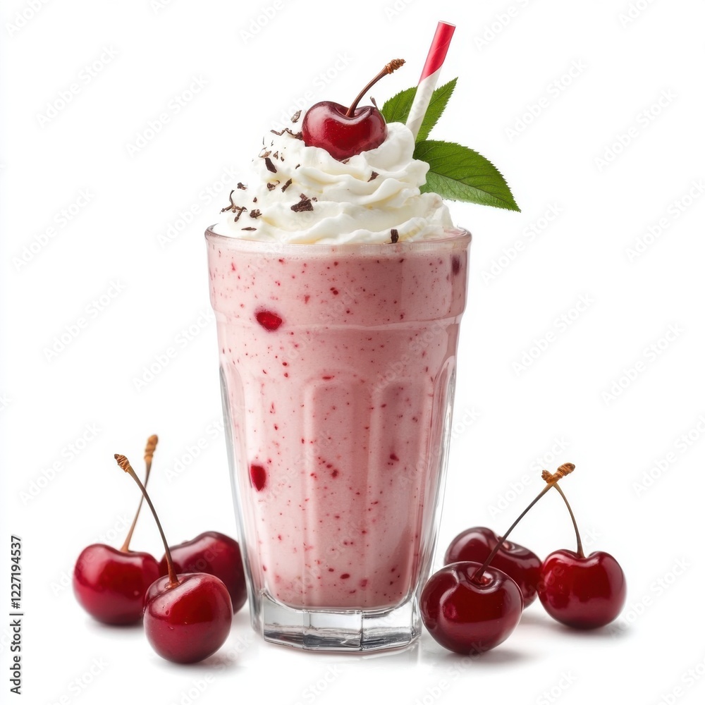 Sticker sweet smoothie with cherries almond milk