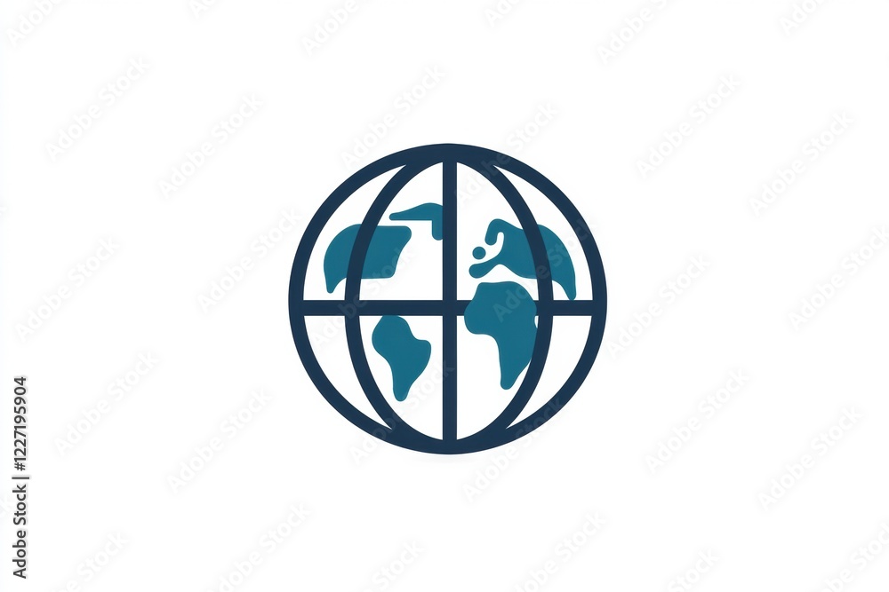 Poster Globe illustration with a focus on world connectivity and global interaction symbolizing unity and communication. Generative AI