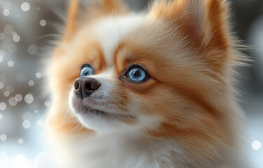 Obraz premium Pomeranian Puppy Blue Eyes V1
