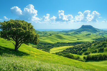 Fototapeta premium A breathtaking agriculture scene situated in the outback of Istria, Croatia