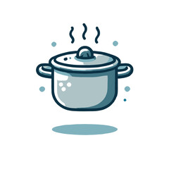 A steaming pot of delicious food, simple and cute cooking illustration