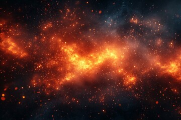 Fototapeta premium Stunning view of a cosmic explosion with fiery colors and deep space background captured in the vast universe