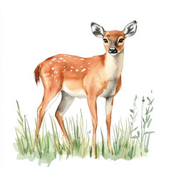 Watercolor_painting_of_a_young_spotted_deer_in_meadow.