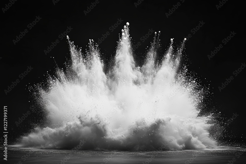 Aufkleber dramatic explosion sending white water and mist into the air with dark background creating a strikin