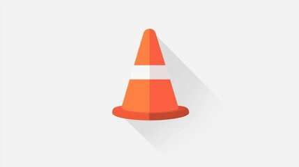 Filled outline Traffic cone icon isolated on white background. Flat filled outline style with shadow. Vector