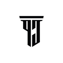 QJ monogram logo design letter text name symbol monochrome logotype alphabet character simple logo