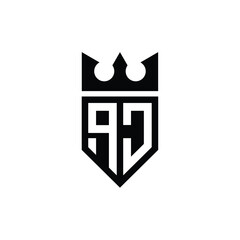 QJ monogram logo design letter text name symbol monochrome logotype alphabet character simple logo