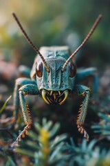 Colorful insect looking at the camera.