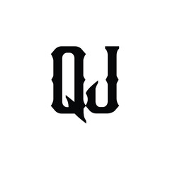 QJ monogram logo design letter text name symbol monochrome logotype alphabet character simple logo