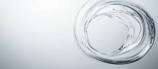 Fototapeta premium Swirling water vortex, studio shot, grey background, purity concept