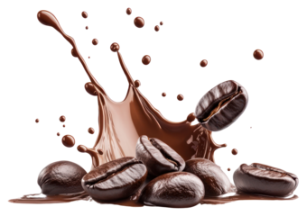 PNG Coffee beans coffee splash drink.