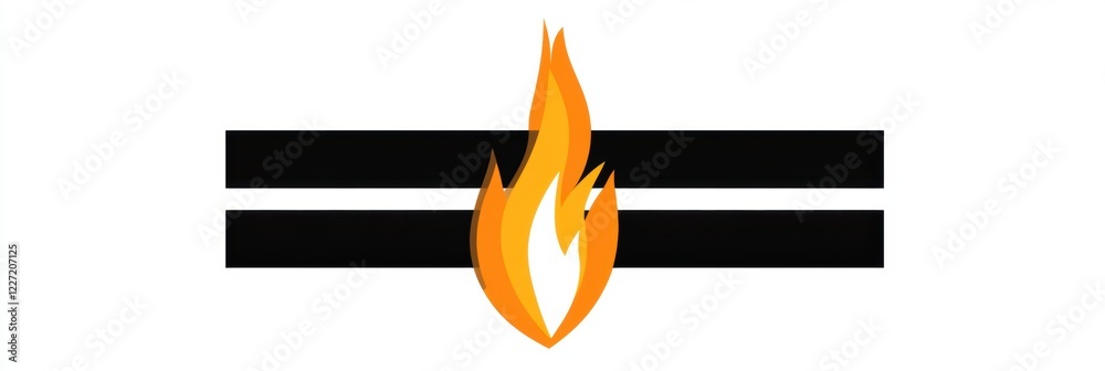 Leinwandbilder Flame icon representing energy and passion suitable for various applications in design and branding. Generative AI