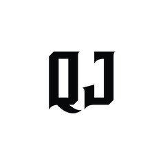 QJ monogram logo design letter text name symbol monochrome logotype alphabet character simple logo