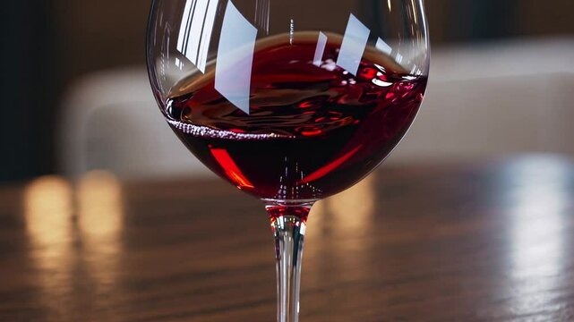 Aromatic Red Wine in a Crystal Glass