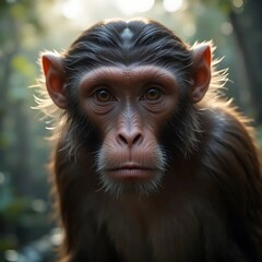 Stunning Closeup of a Young Monkey in Forest
