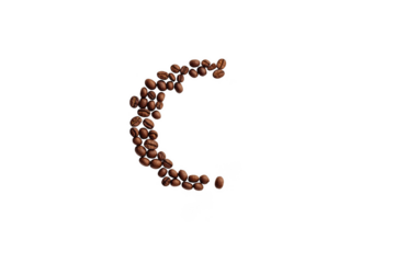 pile of coffee beans isolated on white or transparent png
