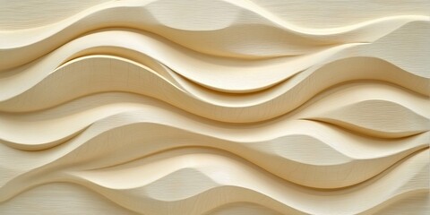 Obraz premium Abstract Wavy Wooden Texture Background, Repeating Wave Pattern, Wooden Architectural Detail