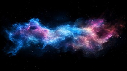 Cosmic Nebula Swirling Across Starry Space Background