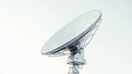 Satellite Dish Receiving Signals, Clear Sky Background
