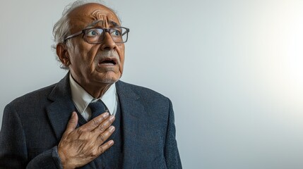 Indian Man Displays Distress and Pain in Tailored Suit