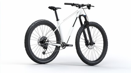 Fototapeta premium White mountain bike studio shot, isolated, advertising