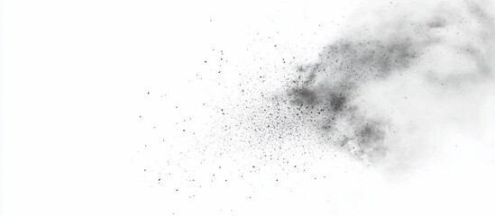 Grey dust explosion against white background