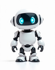 Modern robot stands on white background