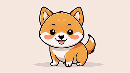 Fototapeta premium Shiba Inu dog is cute, cute dog, funny animal